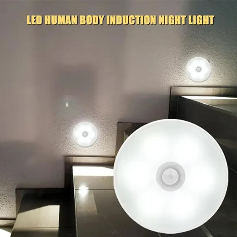 PIR Motion Sensor LED Night Light - USB Rechargeable Wireless Cabinet Lamp