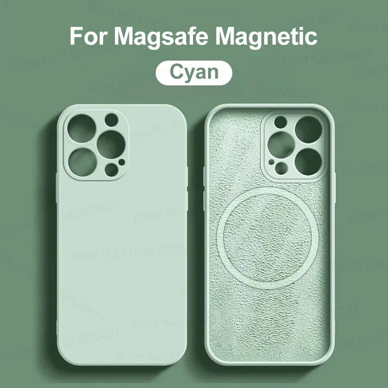 MagSafe Liquid Silicone Case for iPhone 15/14/13/12 Pro Max - Magnetic Slim Protective Cover