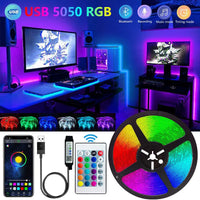 Bluetooth RGB LED Strip Lights - Smart App Control Music Sync Room Decor