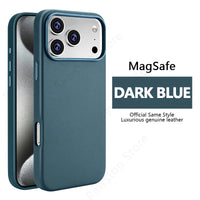 Premium MagSafe Leather Case for iPhone 17/16/15/14 Pro Max - Genuine Leather Magnetic Cover