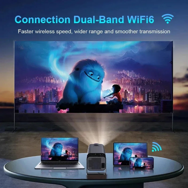 4K Smart Portable Projector - Android 11 Home Theater with WiFi & Bluetooth