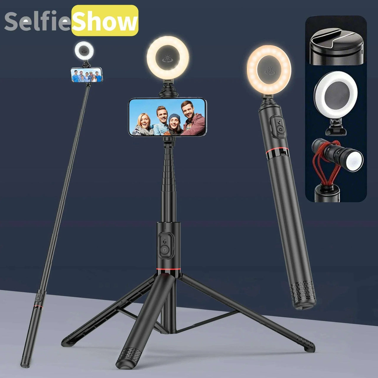 C10 Selfie Stick Wireless Bluetooth Remote Portable 72 Inch Aluminum Alloy Phone Tripod Stabilizer for iOS Android Cellphone
