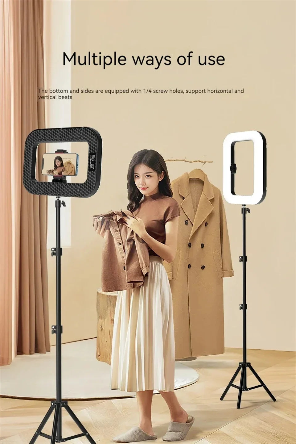 Ring Light Rechargeable For Phone Live Streaming And Selfies