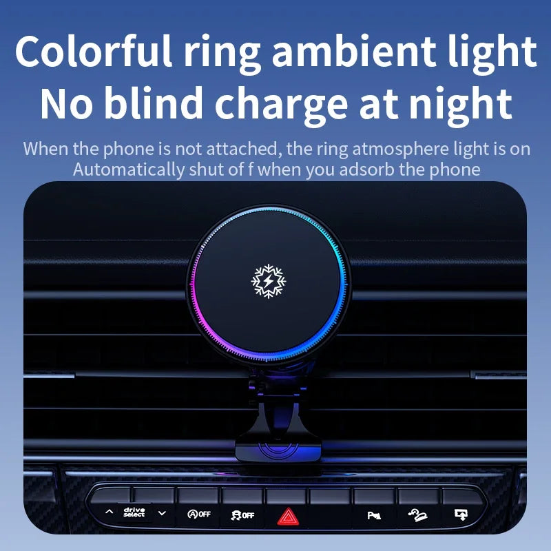 30W Ice Cooling Magnetic Wireless Car Charger - MagSafe Fast Charging Phone Mount