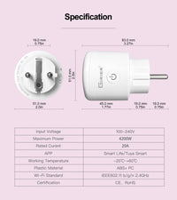 GIRIER Tuya Smart Wifi Plug EU with Power.