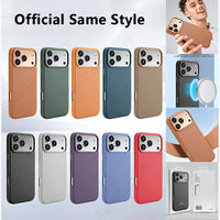 Premium MagSafe Leather Case for iPhone 17/16/15/14 Pro Max - Genuine Leather Magnetic Cover