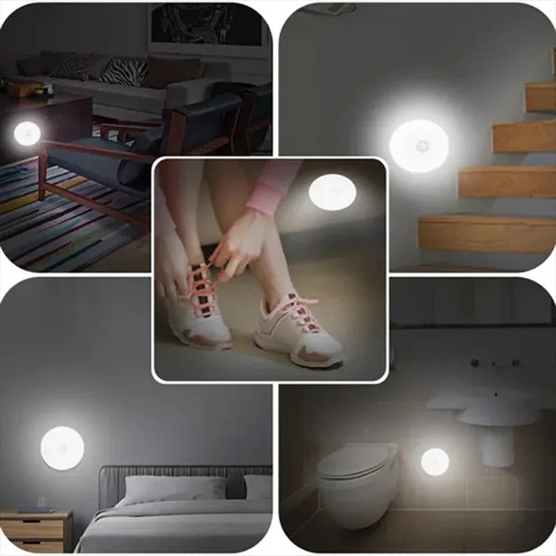 PIR Motion Sensor LED Night Light - USB Rechargeable Wireless Cabinet Lamp