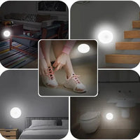 PIR Motion Sensor LED Night Light - USB Rechargeable Wireless Cabinet Lamp