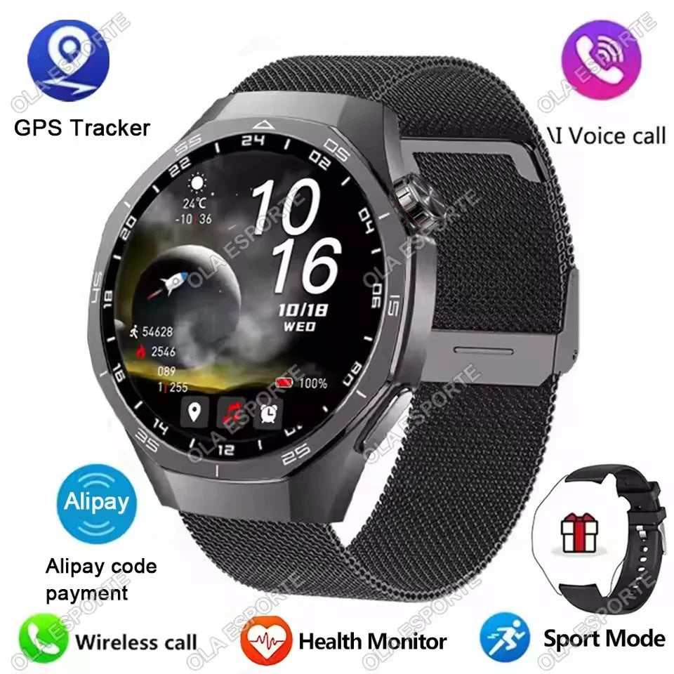 Smart Watch GT5 Pro - AMOLED GPS NFC Fitness Tracker with Heart Rate Monitor