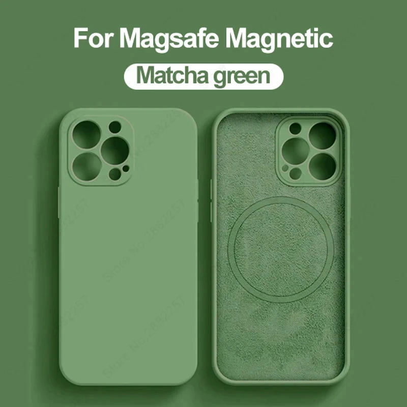 MagSafe Liquid Silicone Case for iPhone 15/14/13/12 Pro Max - Magnetic Slim Protective Cover