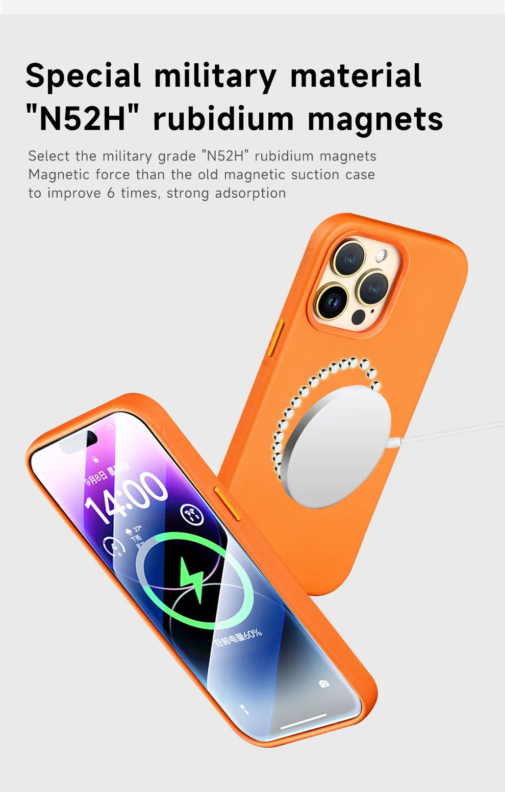 Premium MagSafe Leather Case for iPhone 17/16/15/14 Pro Max - Genuine Leather Magnetic Cover