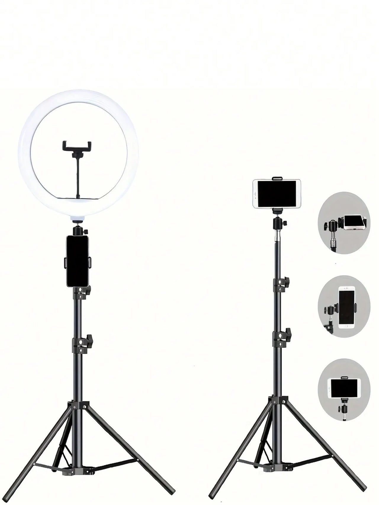 10" LED Ring Light with 110cm Tripod Stand & Phone Holder for Live Streaming, TikTok & Selfies