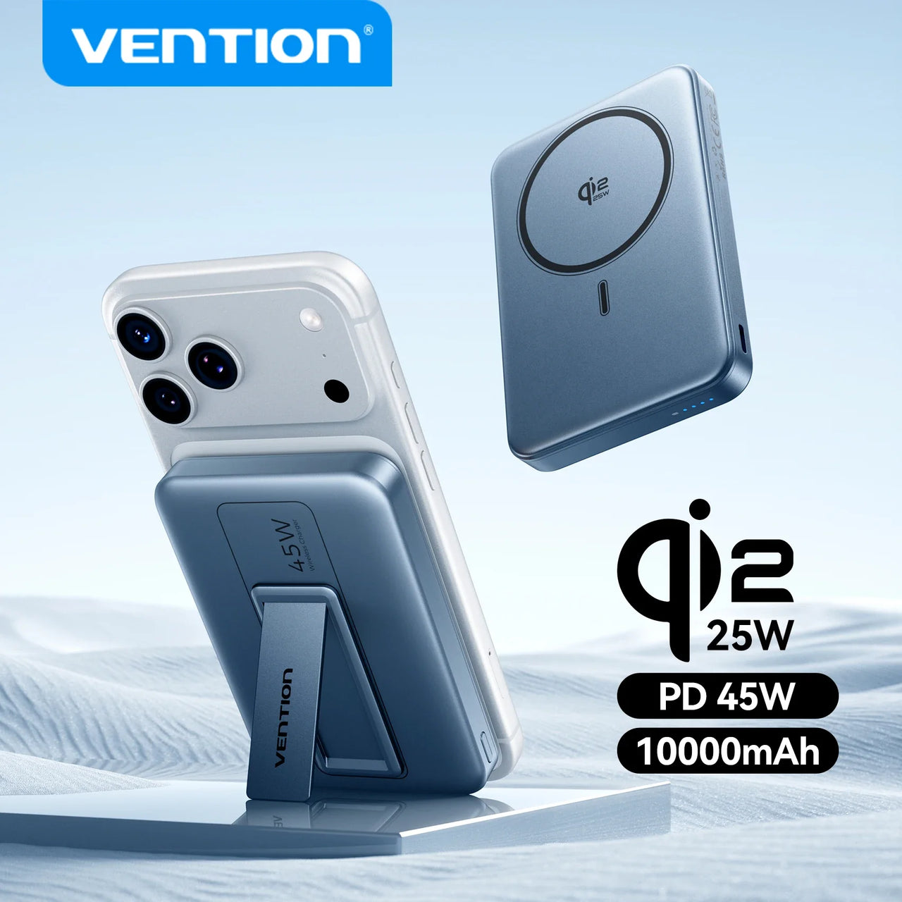 Vention 10000mAh 45W Magnetic Power Bank Qi2 MagSafe
