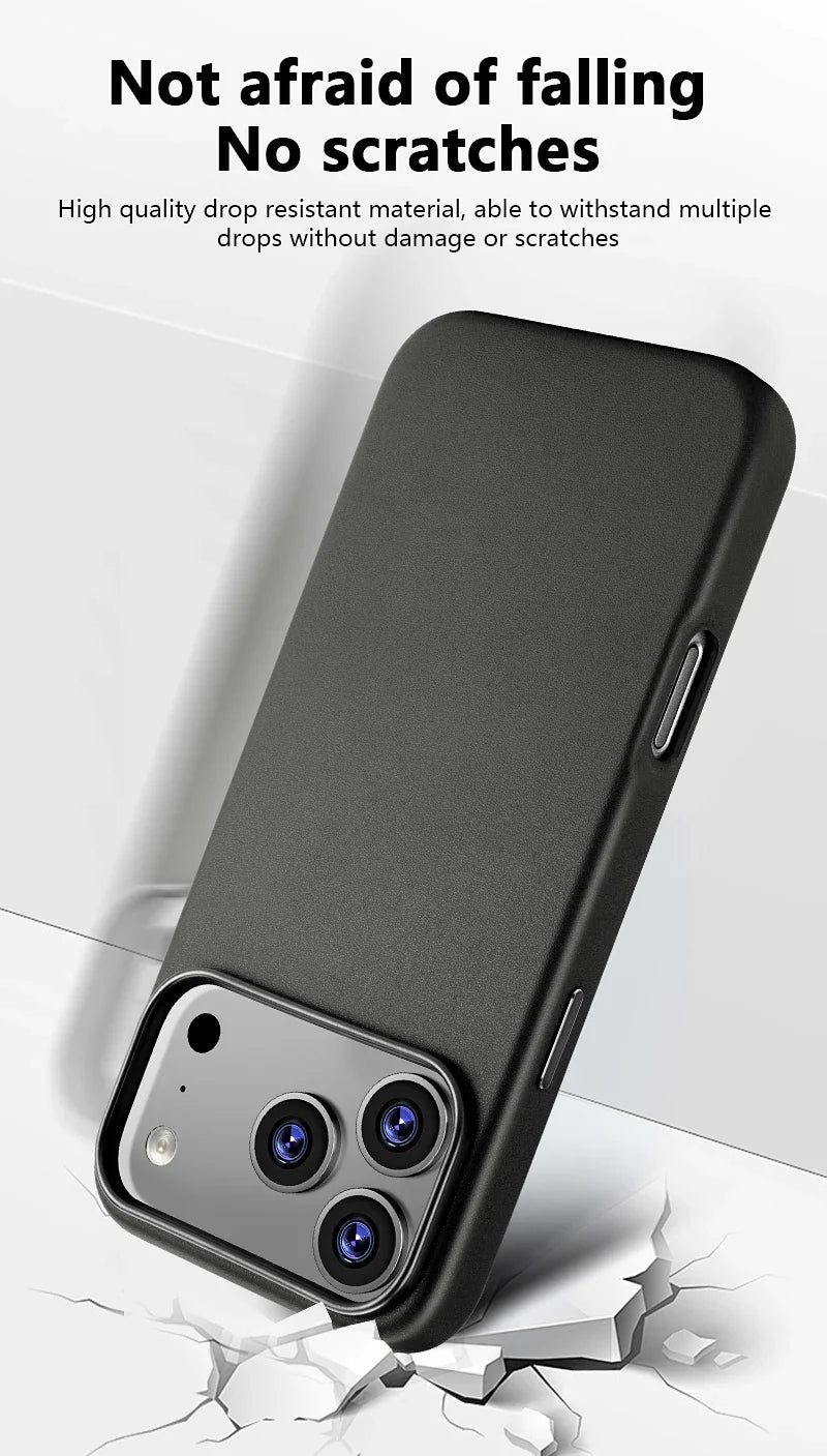 Premium MagSafe Leather Case for iPhone 17/16/15/14 Pro Max - Genuine Leather Magnetic Cover