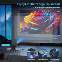 4K Smart Portable Projector - Android 11 Home Theater with WiFi & Bluetooth