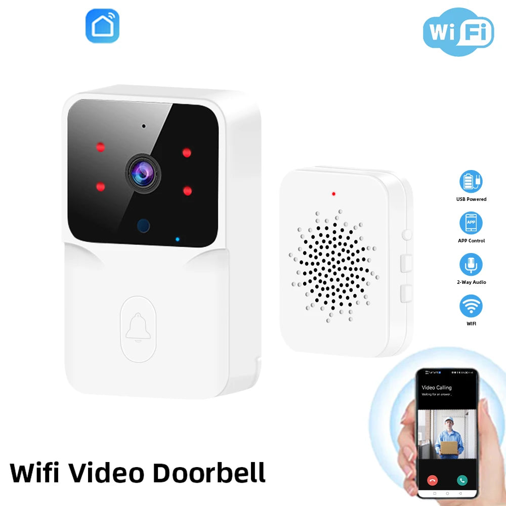 Smart WiFi Video Doorbell Camera - 2.4G Wireless HD Intercom with Night Vision