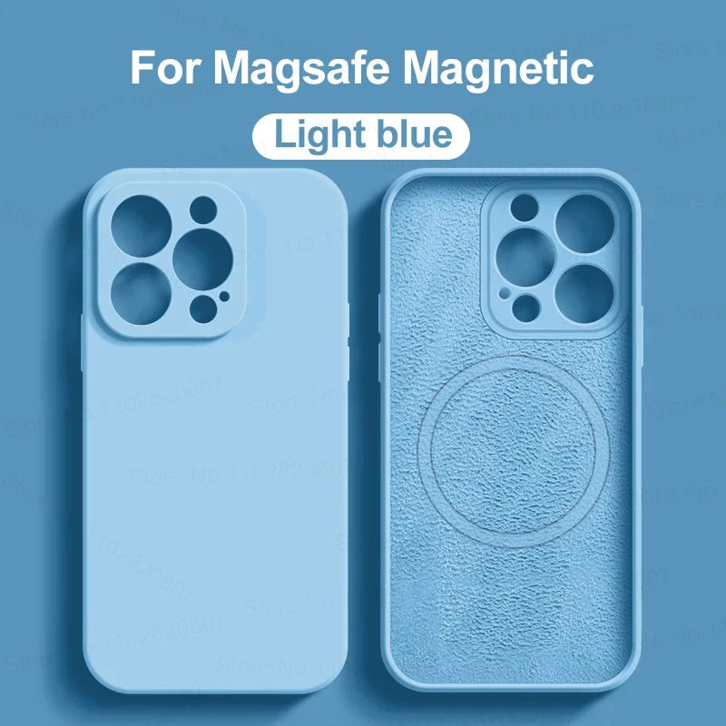 MagSafe Liquid Silicone Case for iPhone 15/14/13/12 Pro Max - Magnetic Slim Protective Cover
