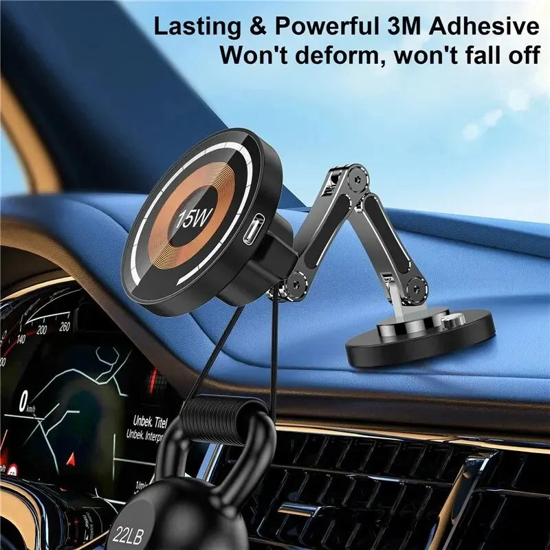 Magnetic Car Wireless Charger Stand - 360° Rotation MagSafe Car Mount with Fast Charging