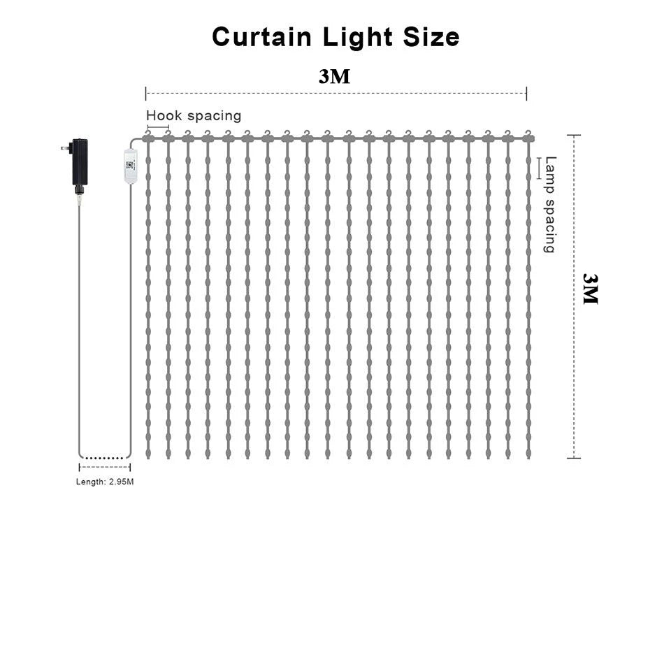 Smart LED Curtain Light APP Control RGB Dimmable DIY Pattern Music Ambient Lighting For Home Holiday Party Christmas Decoration