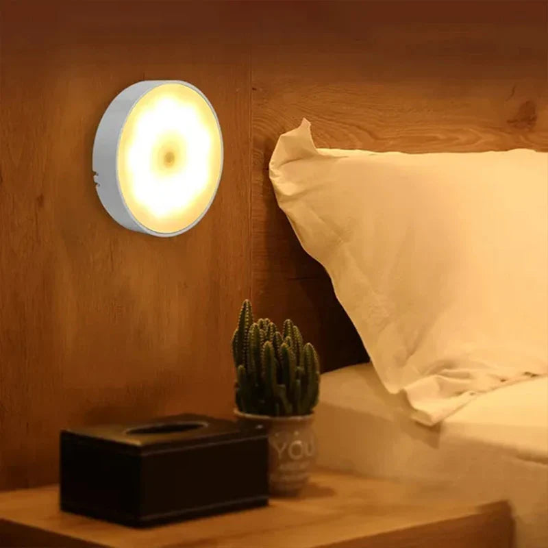 PIR Motion Sensor LED Night Light - USB Rechargeable Wireless Cabinet Lamp