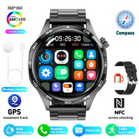 Smart Watch GT5 Pro - AMOLED GPS NFC Fitness Tracker with Heart Rate Monitor