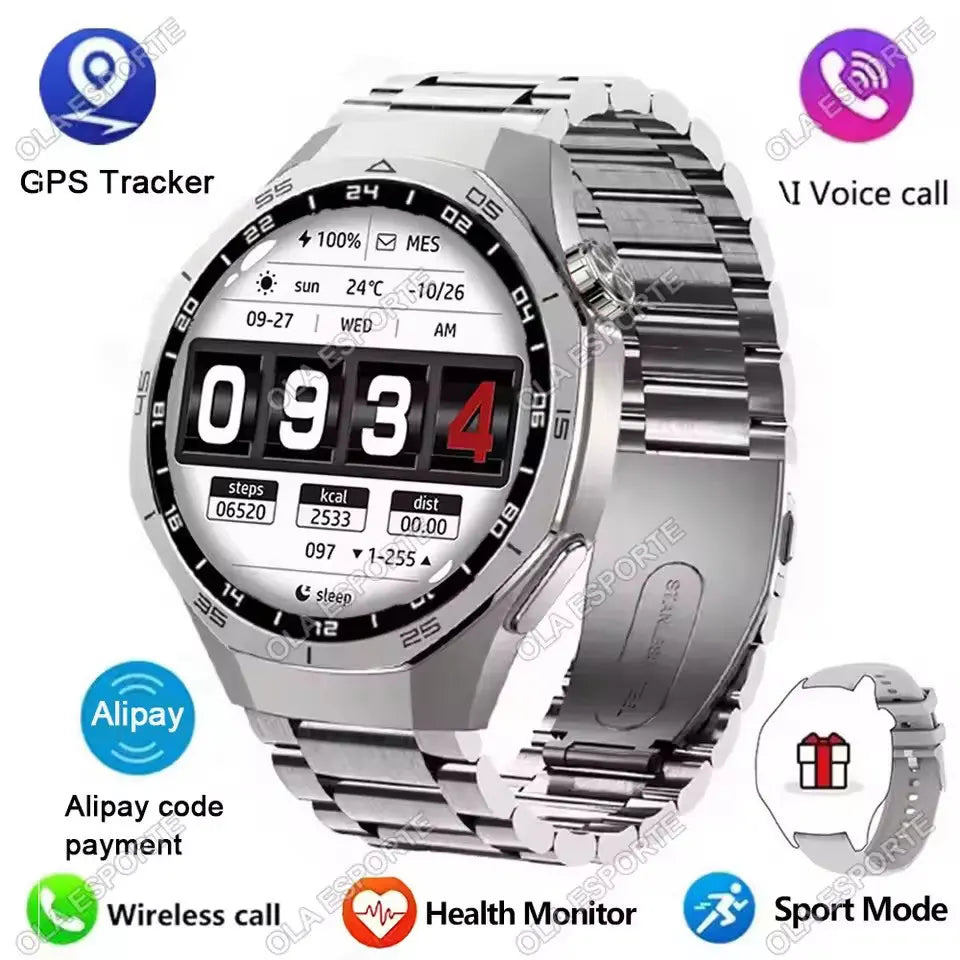Smart Watch GT5 Pro - AMOLED GPS NFC Fitness Tracker with Heart Rate Monitor