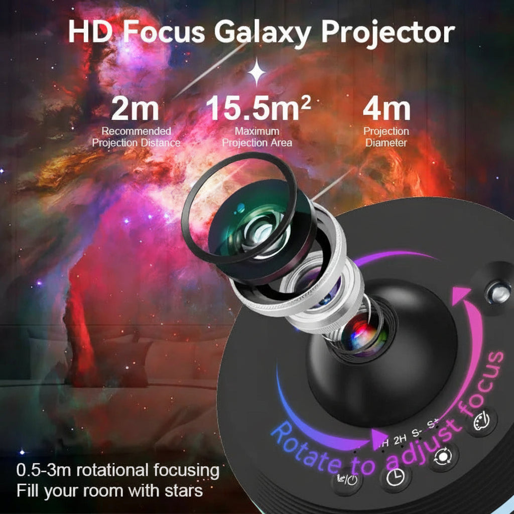 12-in-1 Galaxy Star Projector - Meteor Night Light Lamp with Ultra Clear HD Projection