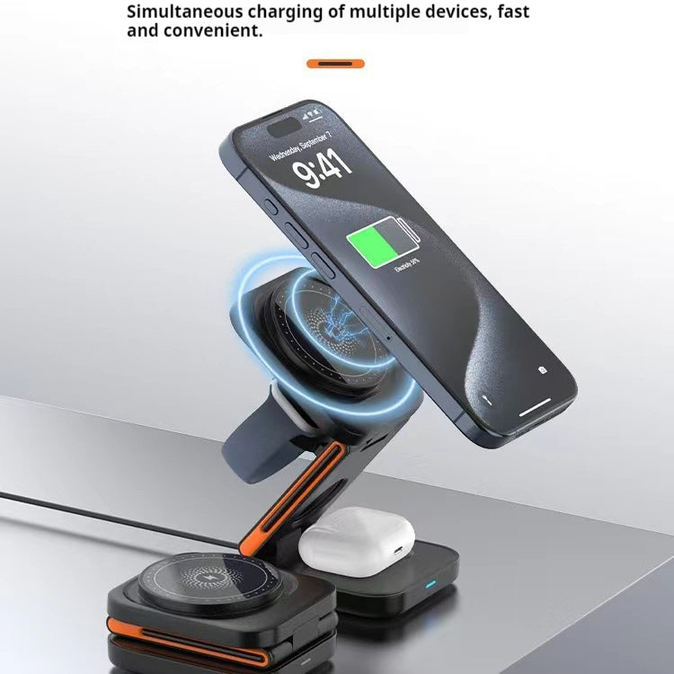 Magnetic Three-in-one Folding Wireless Charger 15W Multifunctional
